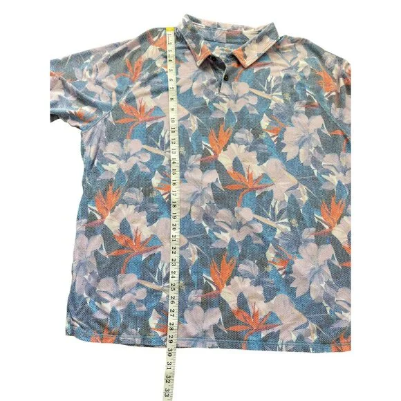 Tommy Bahama IslandZone Polo Shirt Rainforest Floral Short Sleeve Mens Size XXXL - Picture 6 of 6